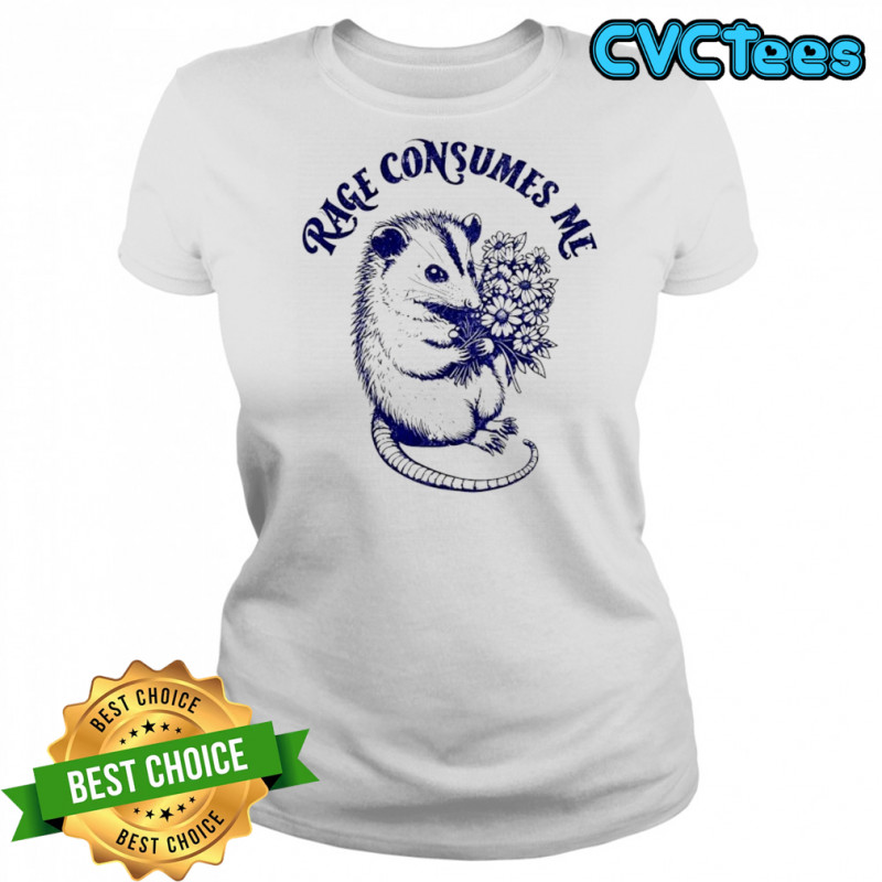 Opossum with flower rage consumes me shirt Women's T-shirt