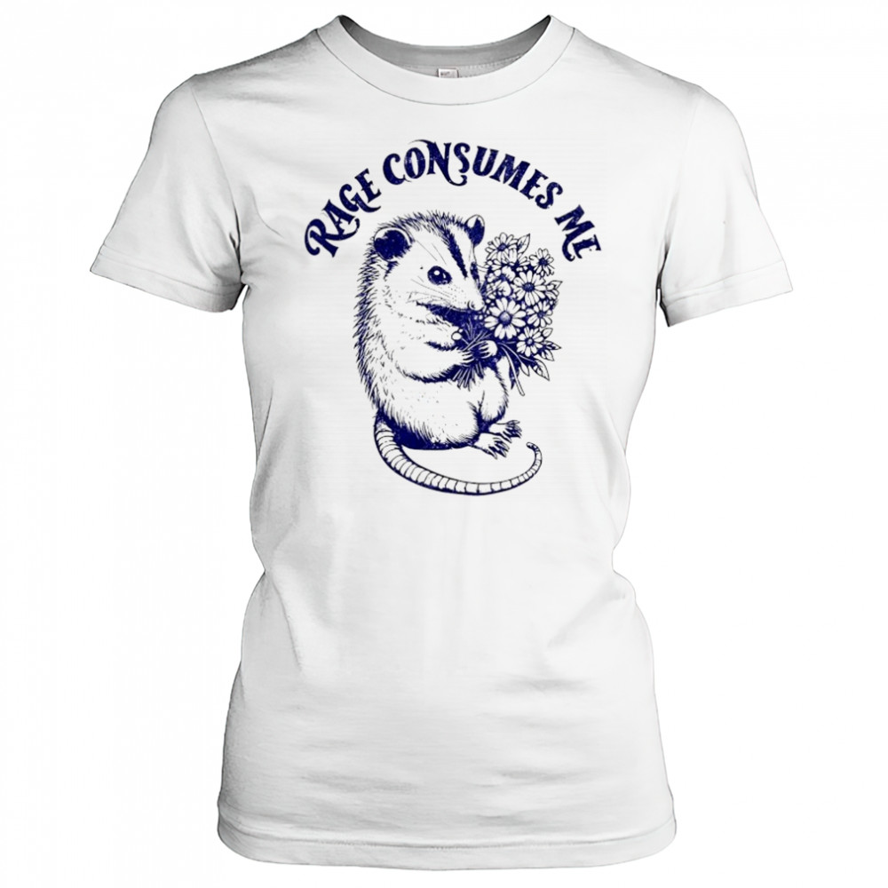 Opossum with flower rage consumes me shirt Women's T-shirt