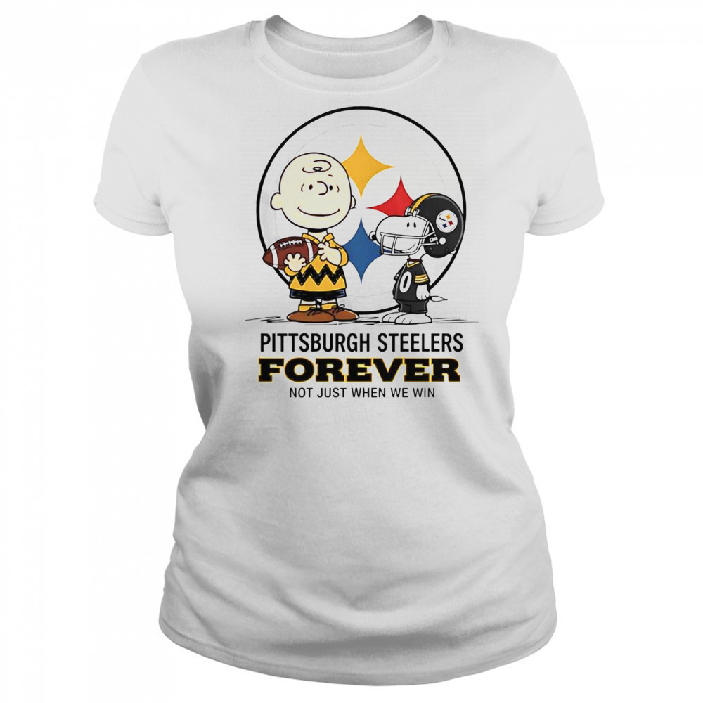 Pittsburgh Steelers Charlie Brown Snoopy Steelers Forever Not Just When We Win T-Shirt Women's T-shirt