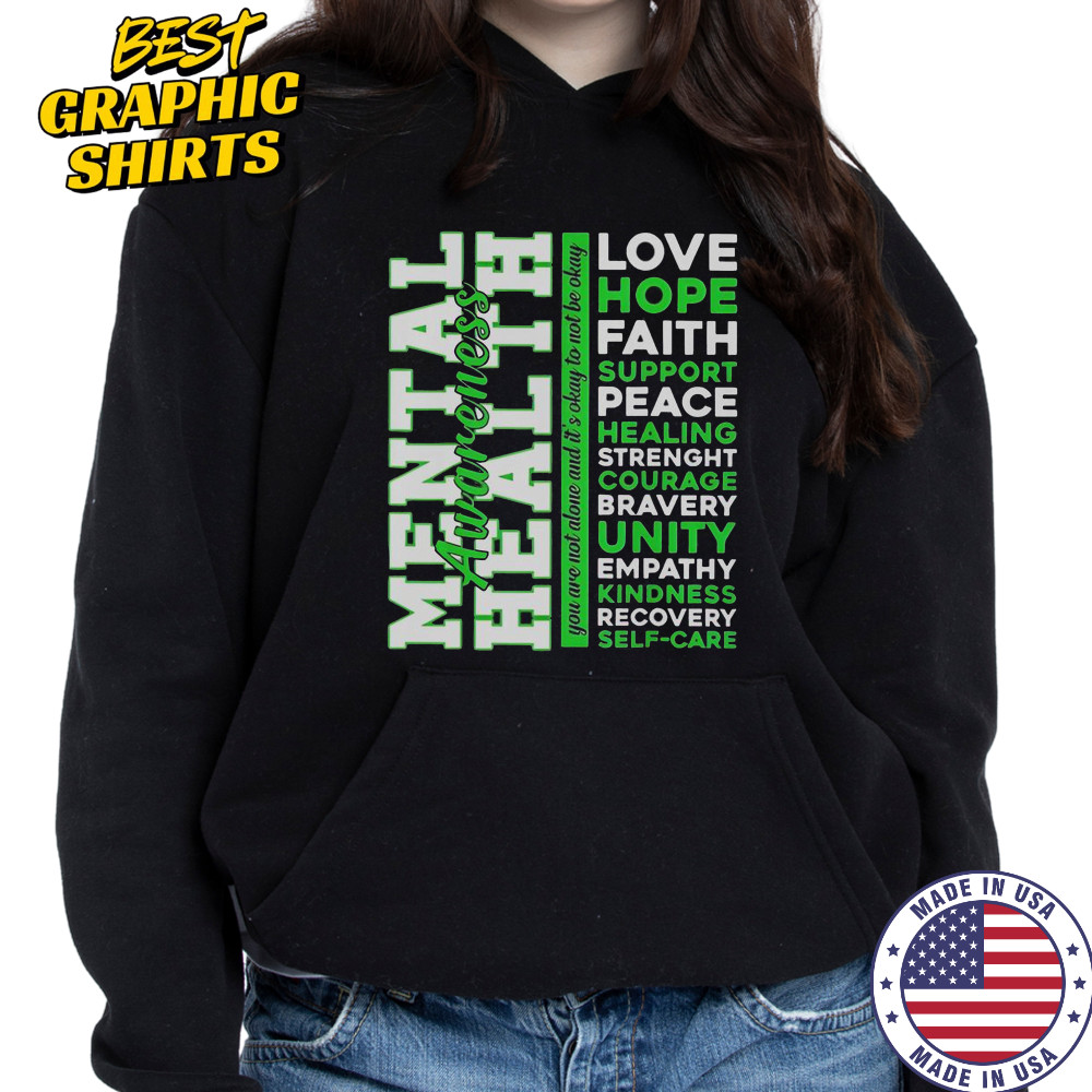 Positive Green Words Mental Health Awareness Classic T-Shirt Sweatshirt