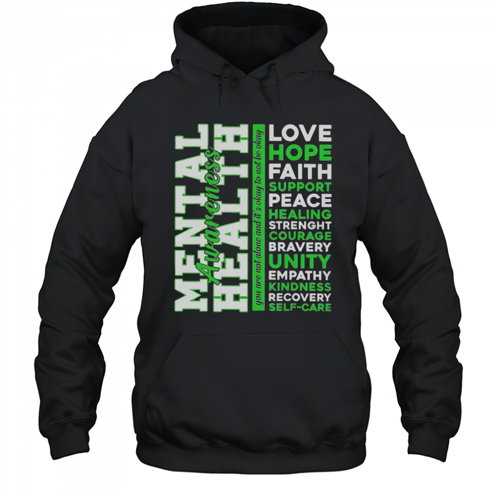 Positive Green Words Mental Health Awareness Classic T-Shirt Hoodie