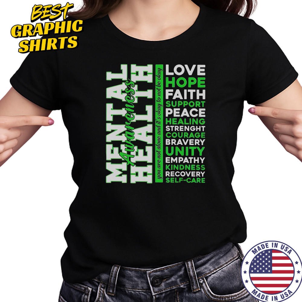 Positive Green Words Mental Health Awareness Classic T-Shirt Women's T-shirt