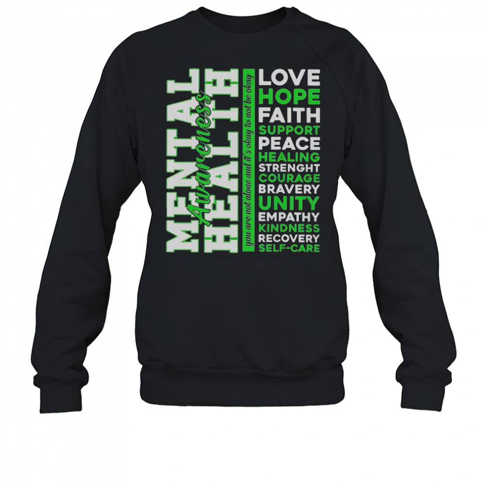 Positive Green Words Mental Health Awareness Classic T-Shirt Sweatshirt