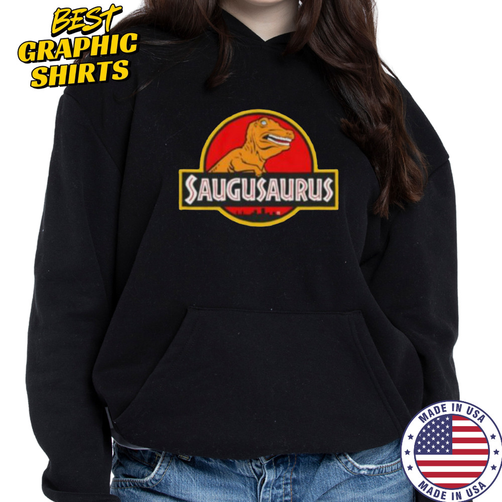Saugusaurus Orange Dinosaur X Jurassic Park logo shirt Sweatshirt