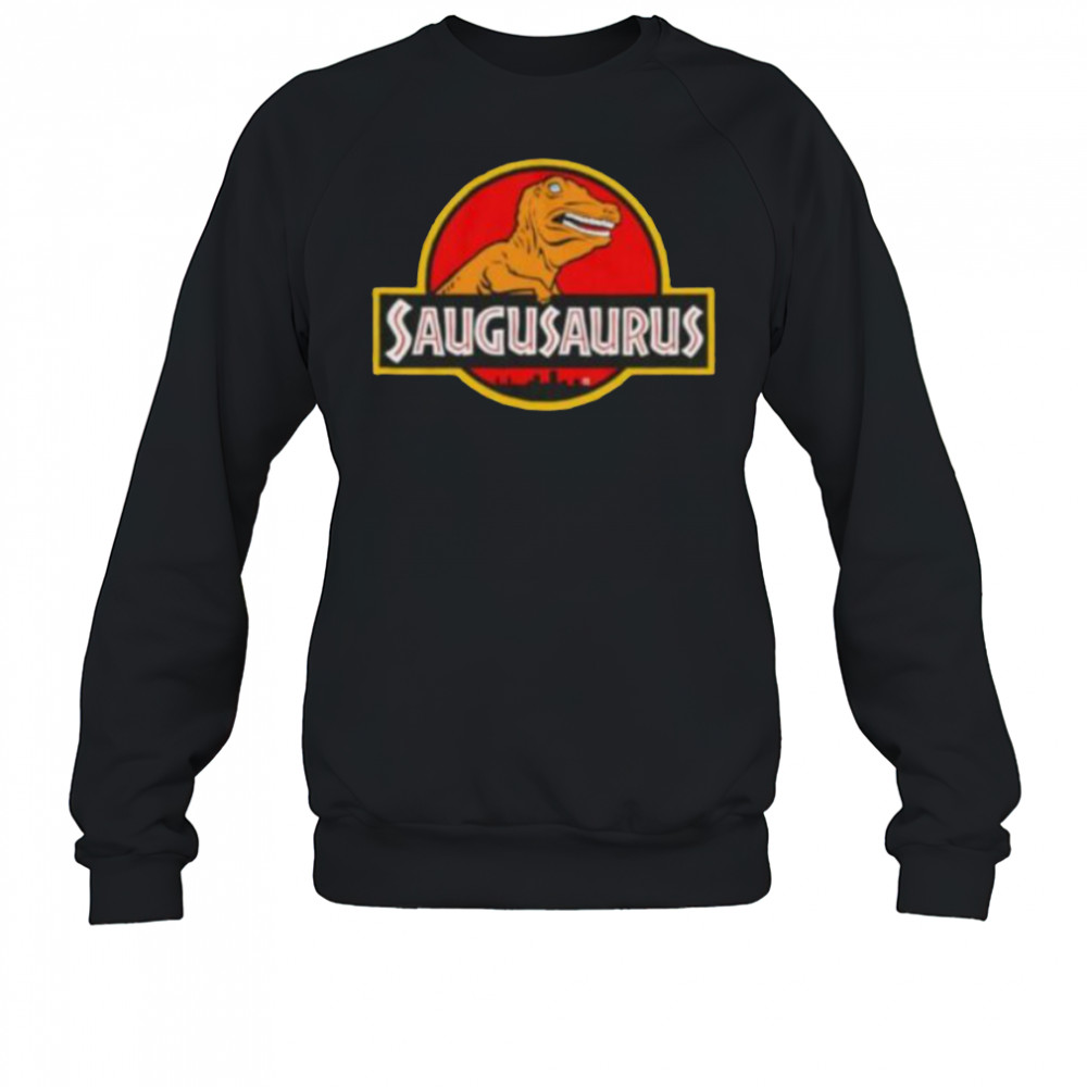 Saugusaurus Orange Dinosaur X Jurassic Park logo shirt Sweatshirt
