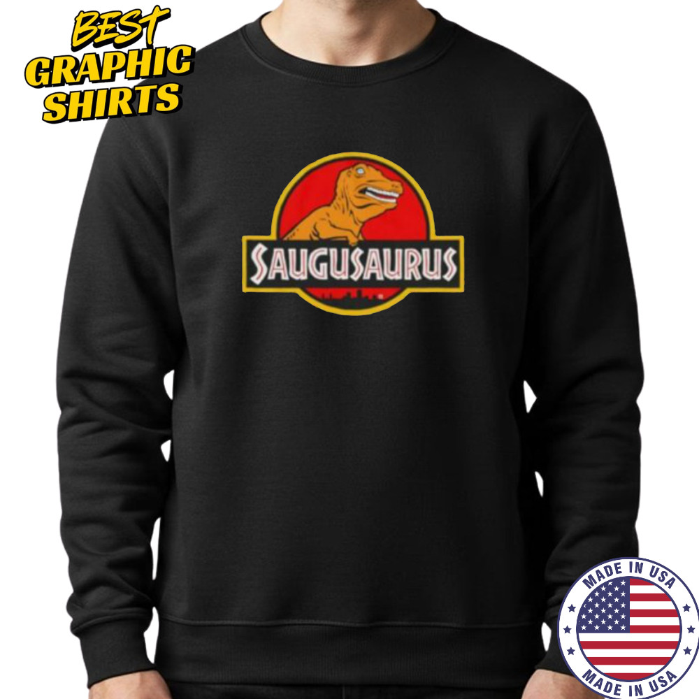Saugusaurus Orange Dinosaur X Jurassic Park logo shirt Hoodie