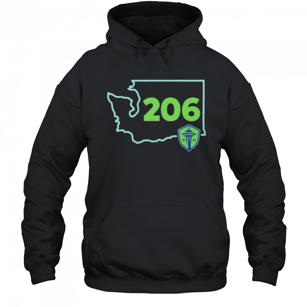 Seattle Sounders FC 206 Area Code State shirt Hoodie