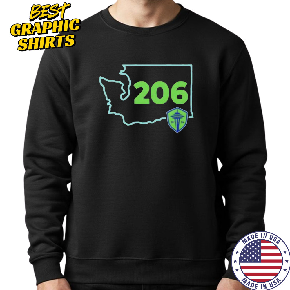 Seattle Sounders FC 206 Area Code State shirt Hoodie