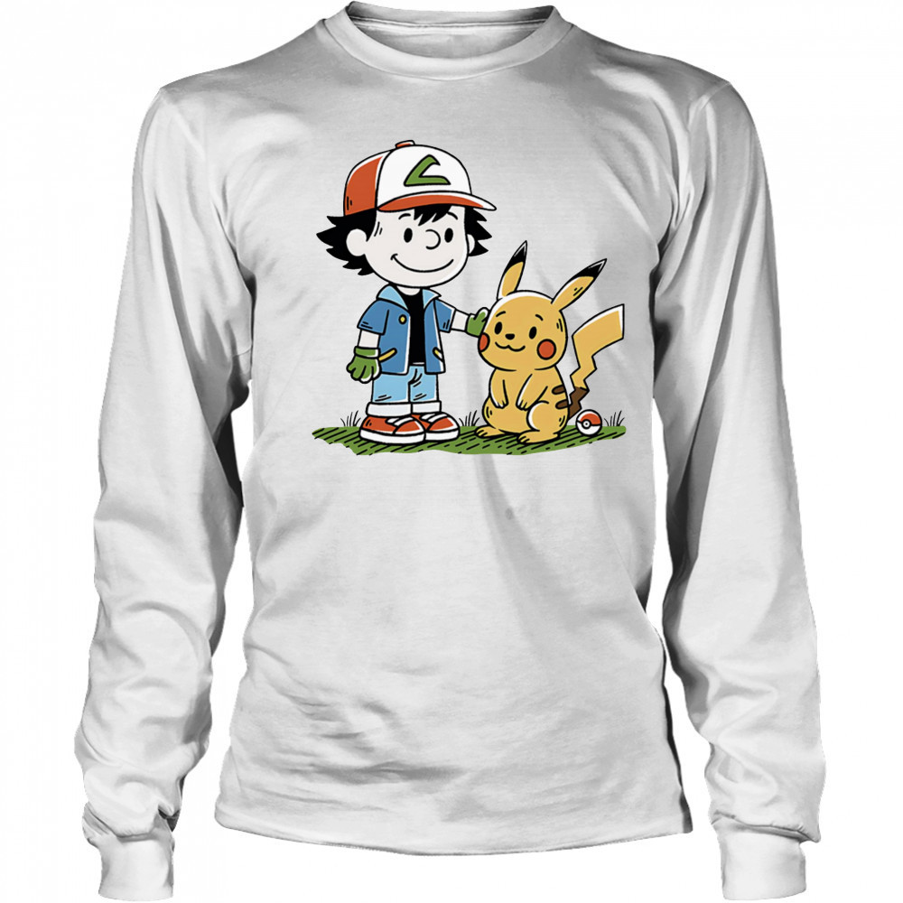 Strong Friendship Satoshi and Pikachu shirt Long Sleeved