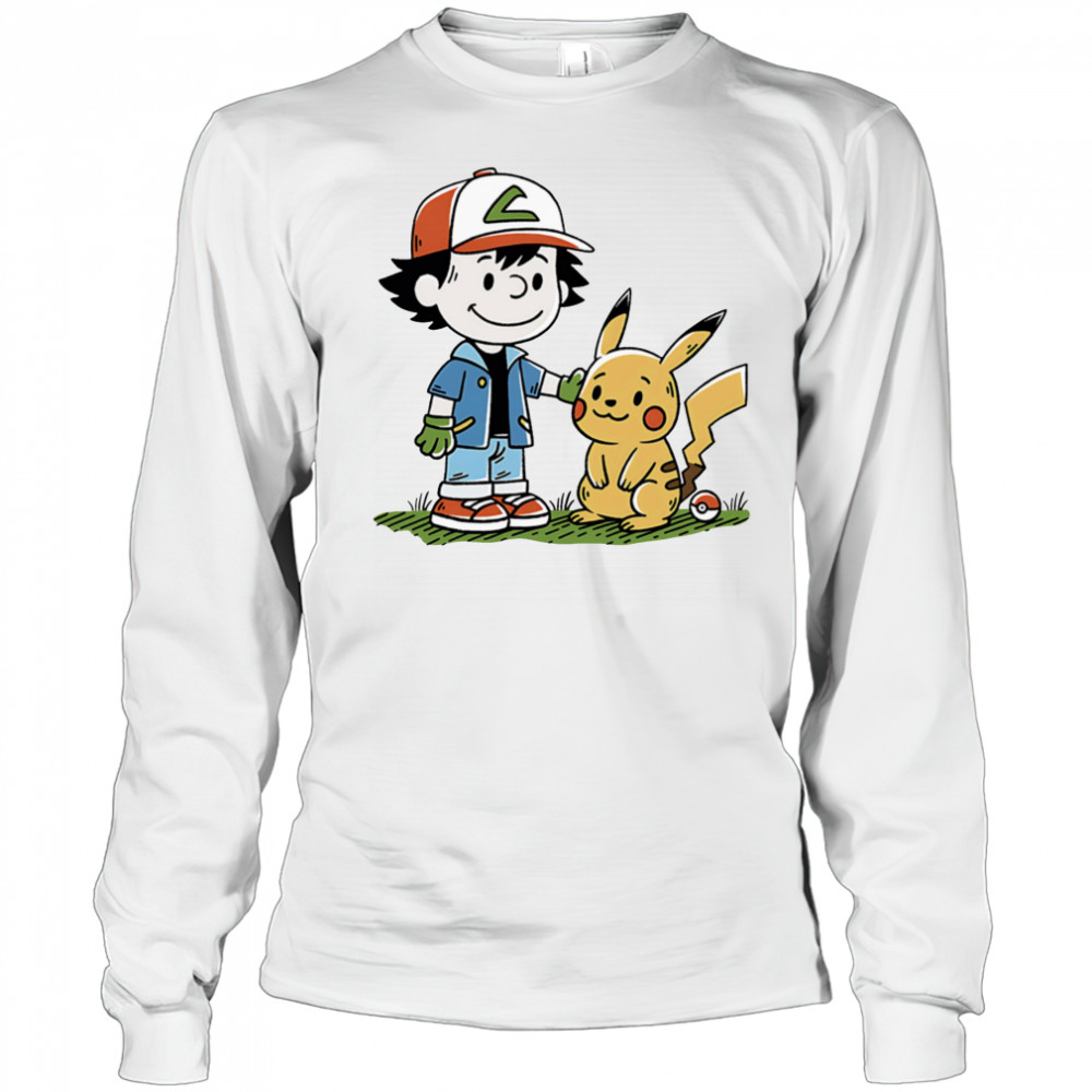 Strong Friendship Satoshi and Pikachu shirt Long Sleeved