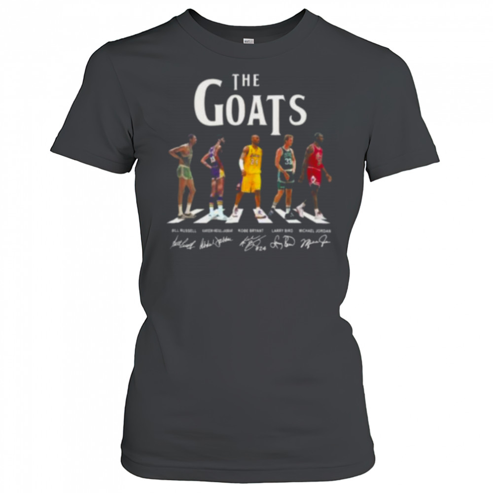 Bill Russell Kobe Bryant Larry Bird Michael Jordan The NBA Goats Shirt Women's T-shirt