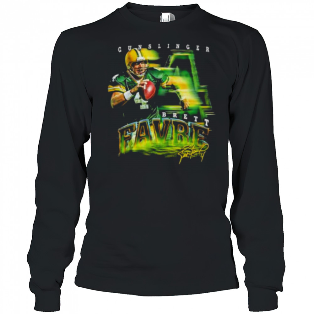 Brett Favre Green Bay Packers grunge signature shirt Long Sleeved