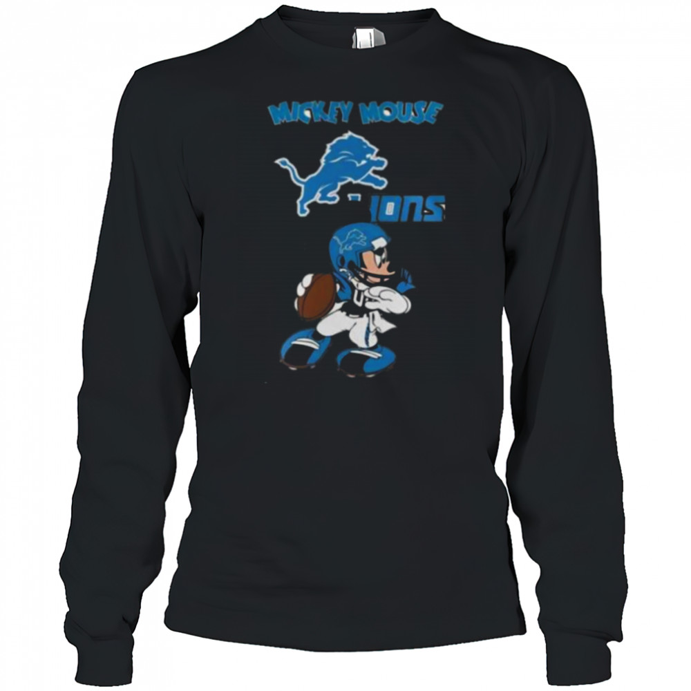 Detroit Lions Football Nfl X Mickey Mouse Movie Baseball Shirt Long Sleeved