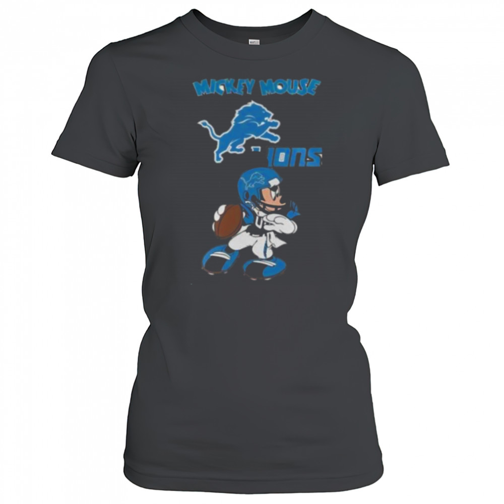 Detroit Lions Football Nfl X Mickey Mouse Movie Baseball Shirt Women's T-shirt