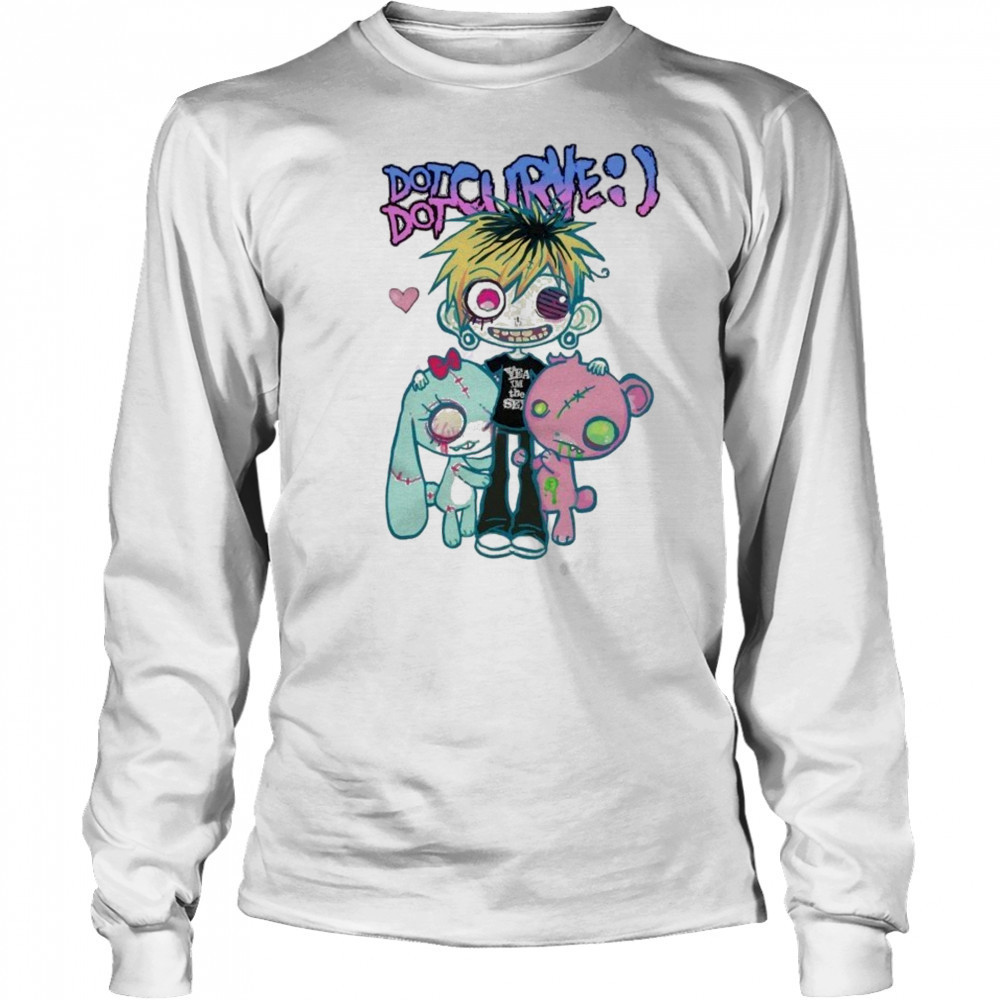 Dot Dot Curve Smiley T-shirt Long Sleeved