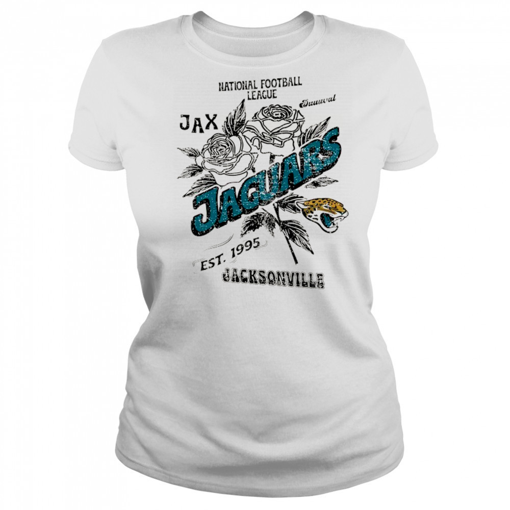 Jacksonville Jaguars National Football League JAX duuuval Stripe Distressed Raglan shirt Women's T-shirt