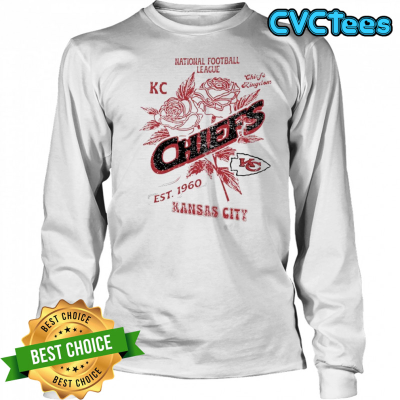 Kansas City Chiefs National Football League KC Chiefs Kingdom Stripe Distressed Raglan shirt Long Sleeved