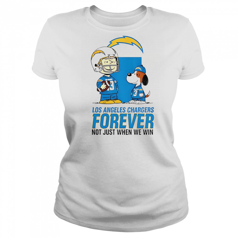Los Angeles Chargers Charlie Brown Snoopy Chargers Forever Not Just When We Win T-Shirt Women's T-shirt