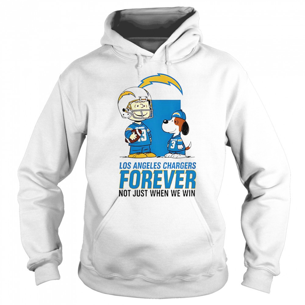 Los Angeles Chargers Charlie Brown Snoopy Chargers Forever Not Just When We Win T-Shirt Sweatshirt