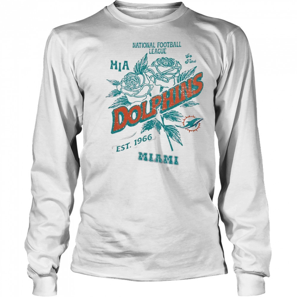 Miami Dolphins National Football League MIA go Fins Stripe Distressed Raglan shirt Long Sleeved