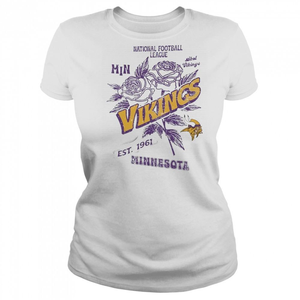 Minnesota Vikings National Football League MIN Skol Vikings Stripe Distressed Raglan shirt Women's T-shirt
