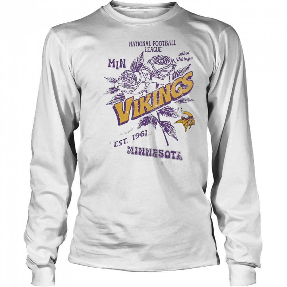 Minnesota Vikings National Football League MIN Skol Vikings Stripe Distressed Raglan shirt Long Sleeved