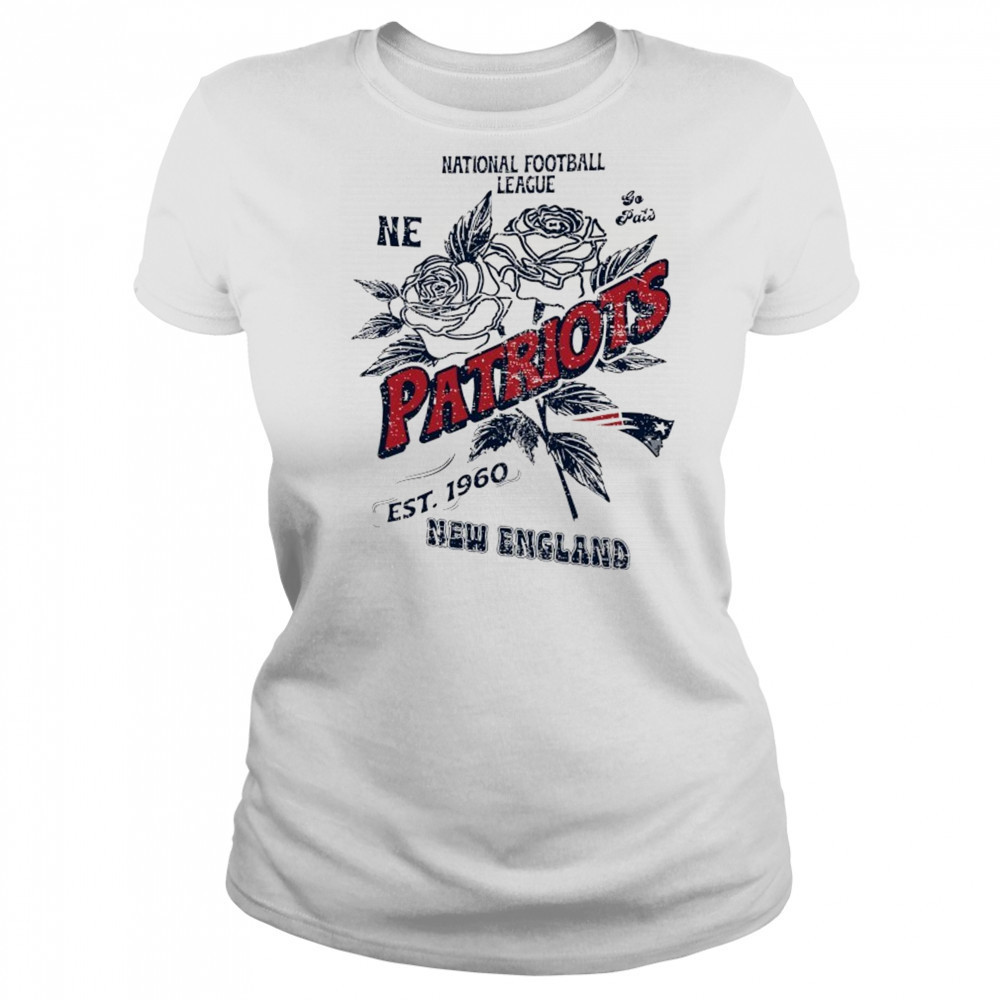 New England Patriots National Football League NE go Pats Stripe Distressed Raglan shirt Women's T-shirt