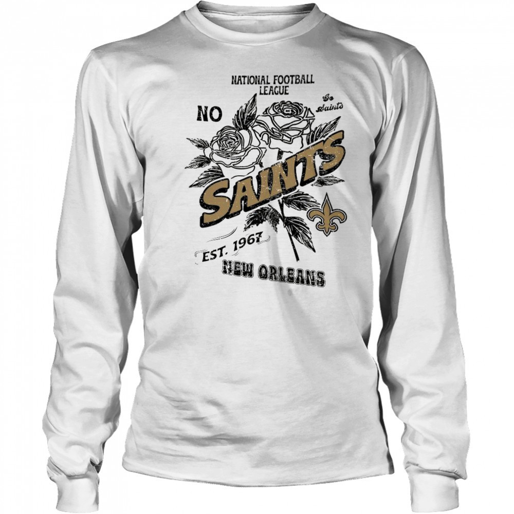 New Orleans Saints National Football League NO go Saints Stripe Distressed Raglan shirt Long Sleeved