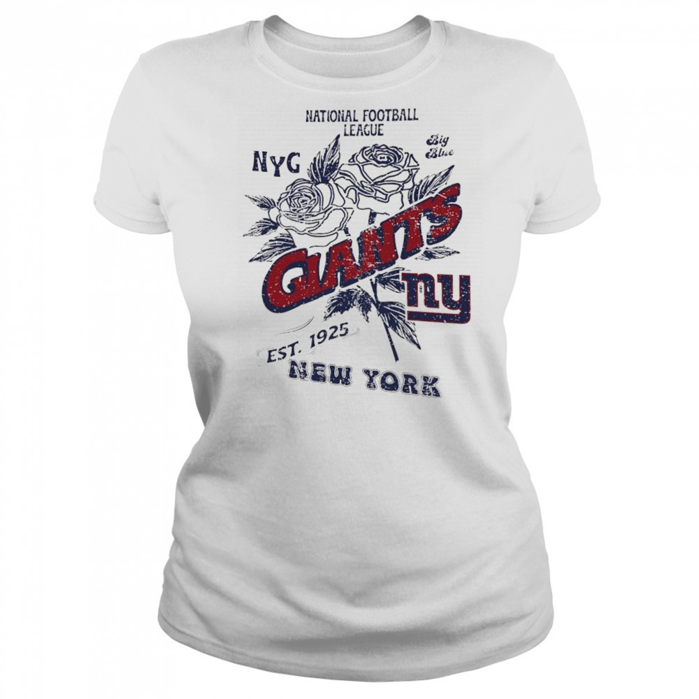 New York Giants National Football League NYG big Blue Stripe Distressed Raglan shirt Women's T-shirt