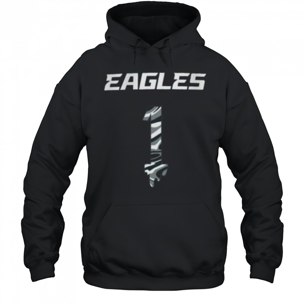 NFL Team Apparel Little Kids’ Philadelphia Eagles Jalen Hurts #1 Drip Pacific Green Shirt Hoodie