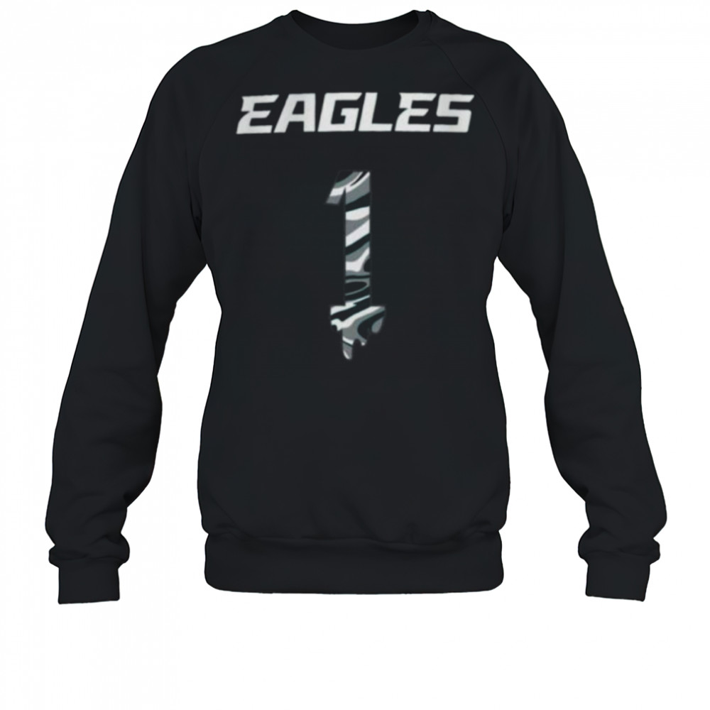 NFL Team Apparel Little Kids’ Philadelphia Eagles Jalen Hurts #1 Drip Pacific Green Shirt Sweatshirt