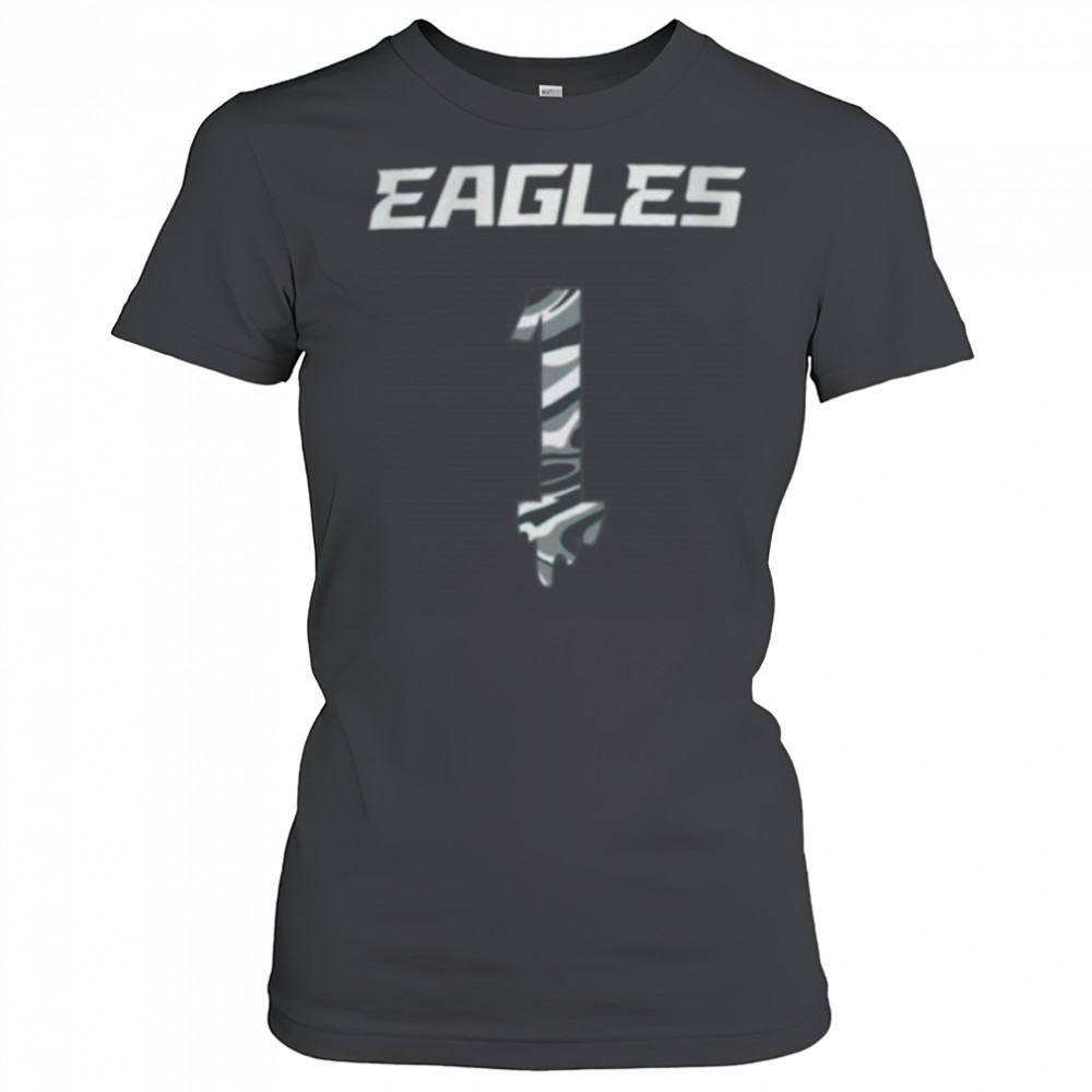 NFL Team Apparel Little Kids’ Philadelphia Eagles Jalen Hurts #1 Drip Pacific Green Shirt Women's T-shirt