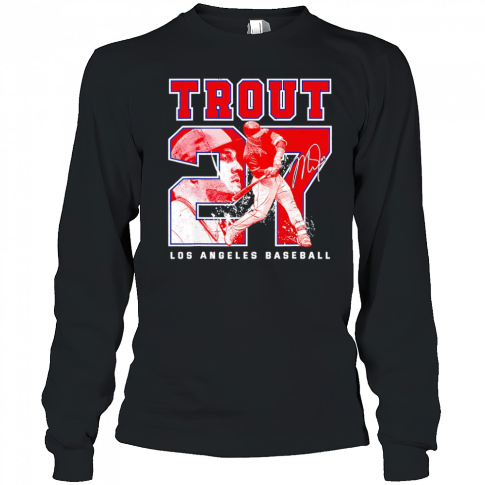 Number and Portrait Mike Trout Los Angeles shirt Long Sleeved