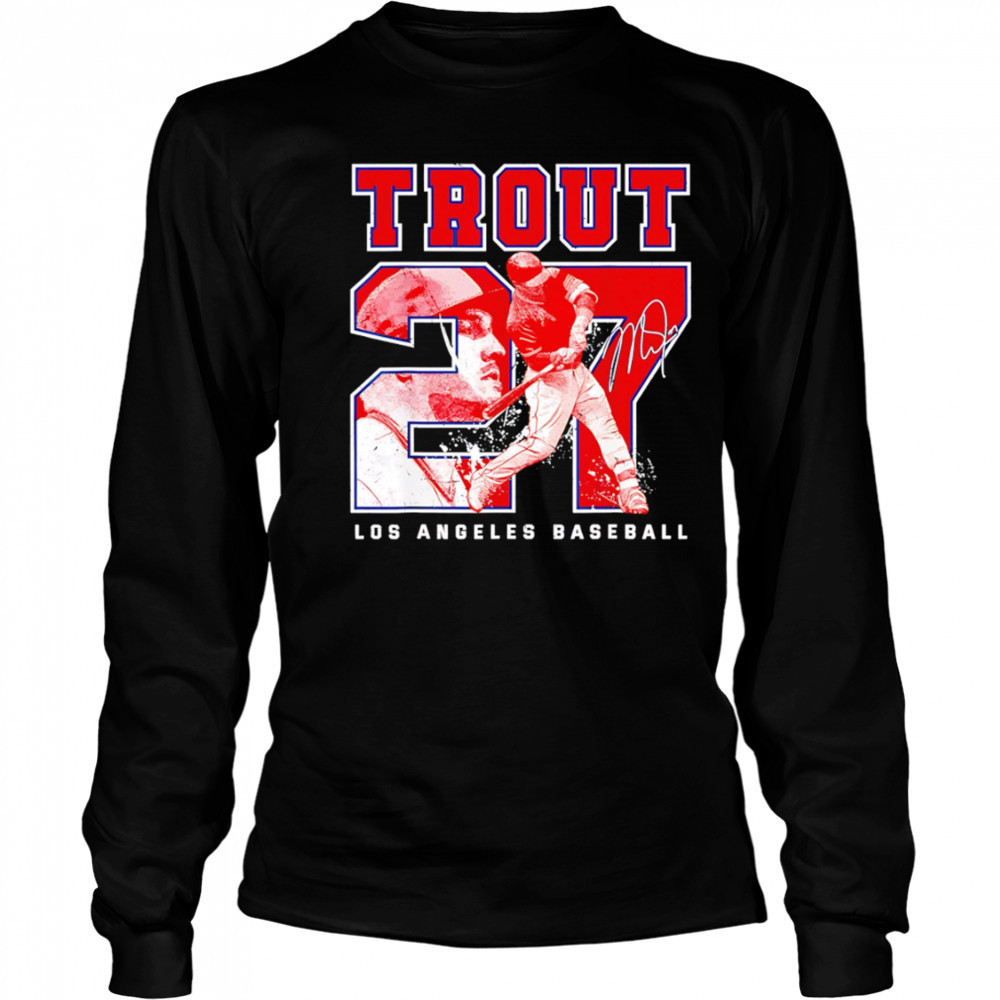 Number and Portrait Mike Trout Los Angeles shirt Long Sleeved