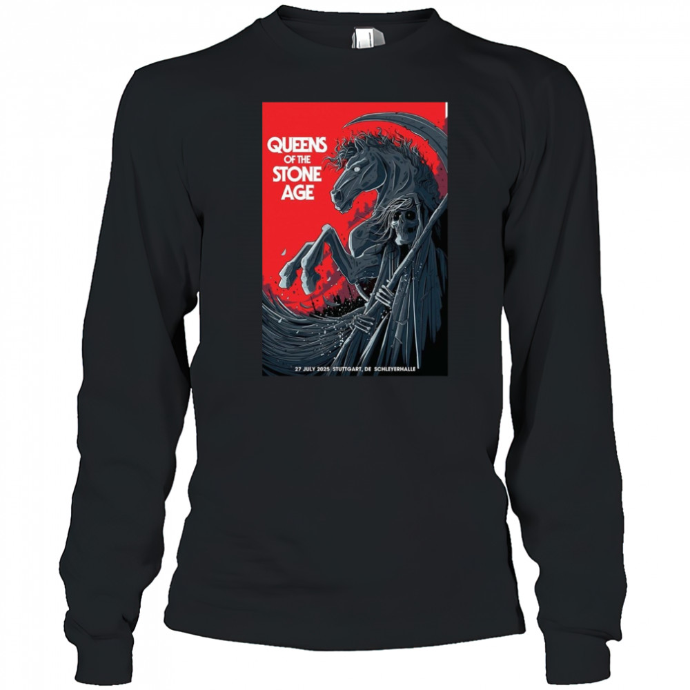 Queens Of The Stone Age Schleyerhalle 2025 Tour Poster T-Shirt Long Sleeved