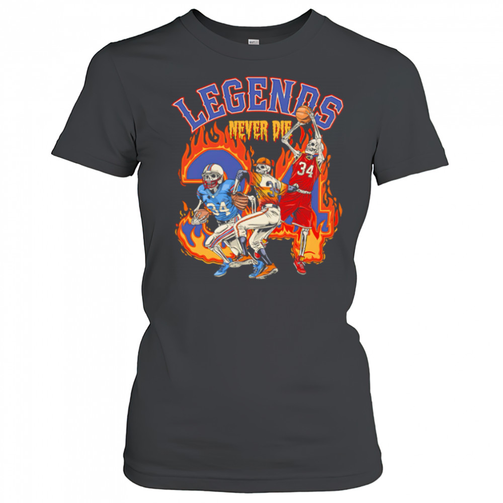 Skeleton 34 Legends Never Die basketball shirt Women's T-shirt