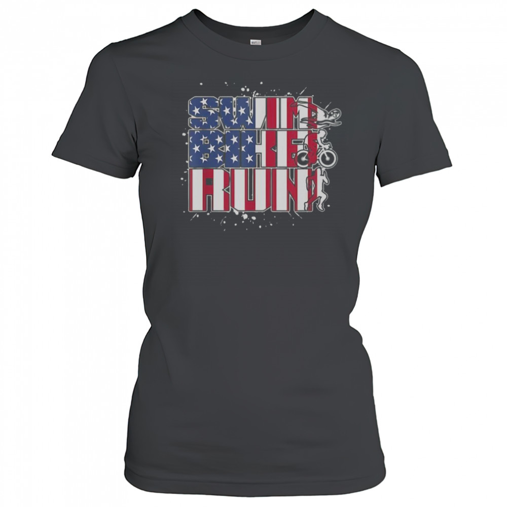 Swim Bike Run America Flag T-Shirt Women's T-shirt
