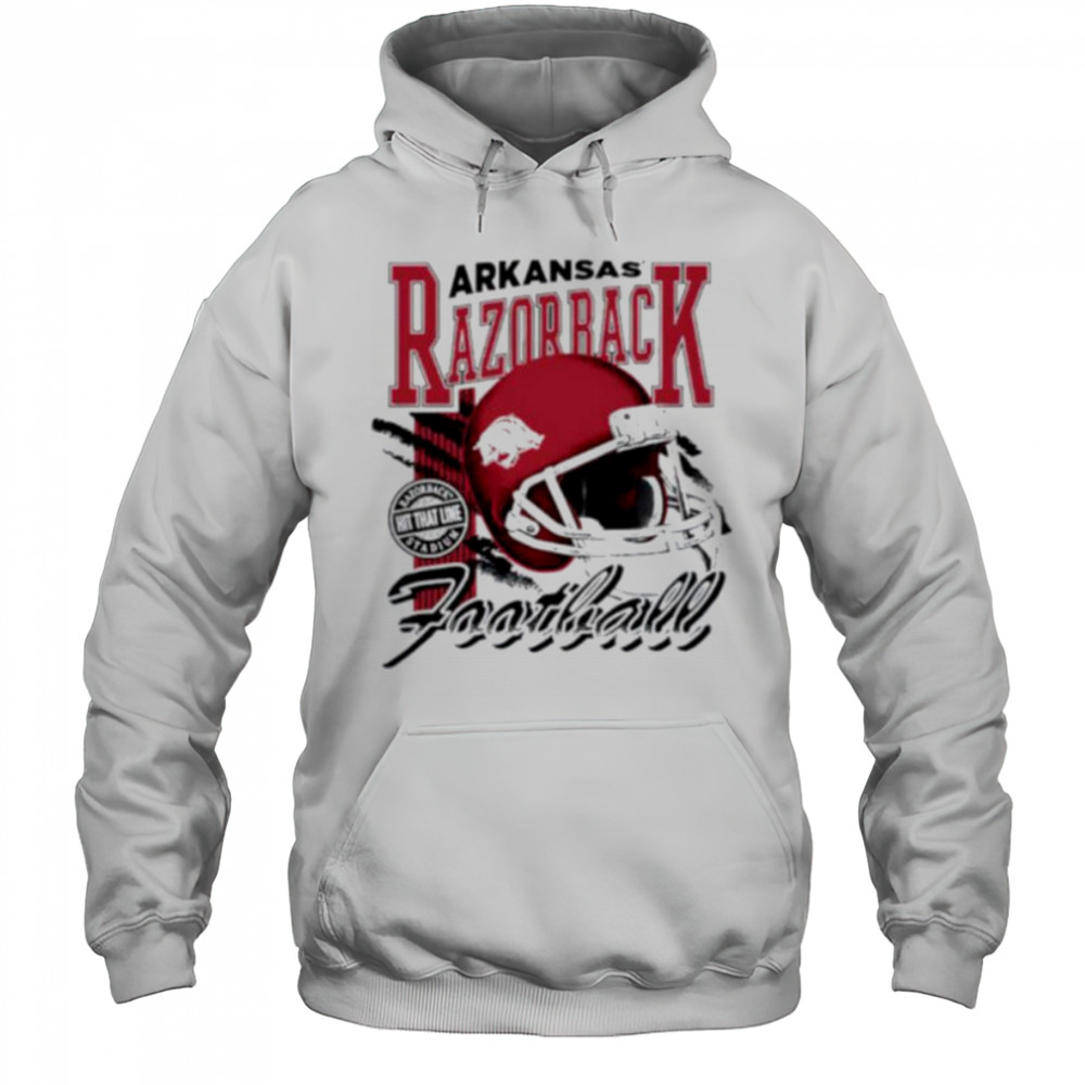 Arkansas Razorbacks hit that line varsity helmet shirt Hoodie