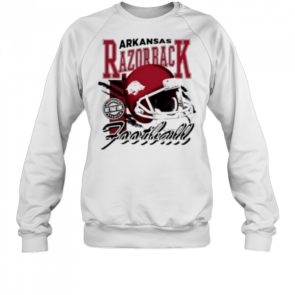 Arkansas Razorbacks hit that line varsity helmet shirt Sweatshirt