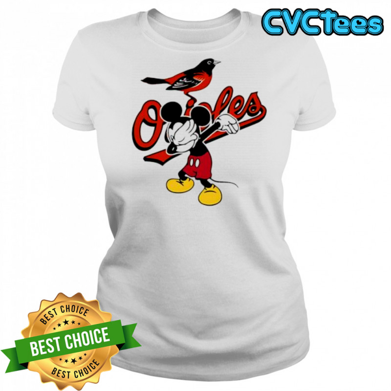 Baltimore Orioles Baseball Dabbing Mickey Disney Women's T-shirt