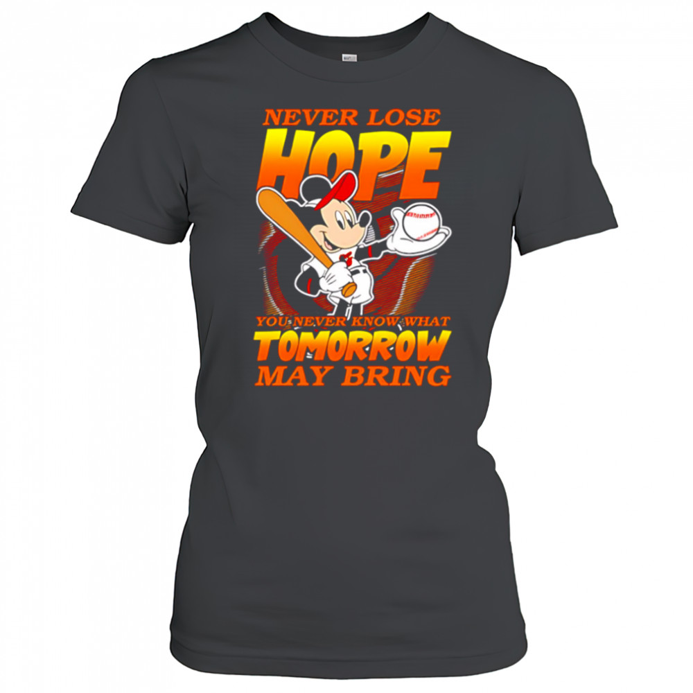 Baltimore Orioles Baseball Mickey Disney Never Lose Hope shirt Women's T-shirt