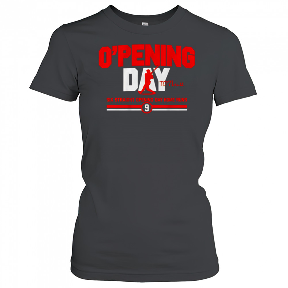 Baltimore Orioles Tyler O’Neill Opening Day six straight opening day home runs shirt Women's T-shirt