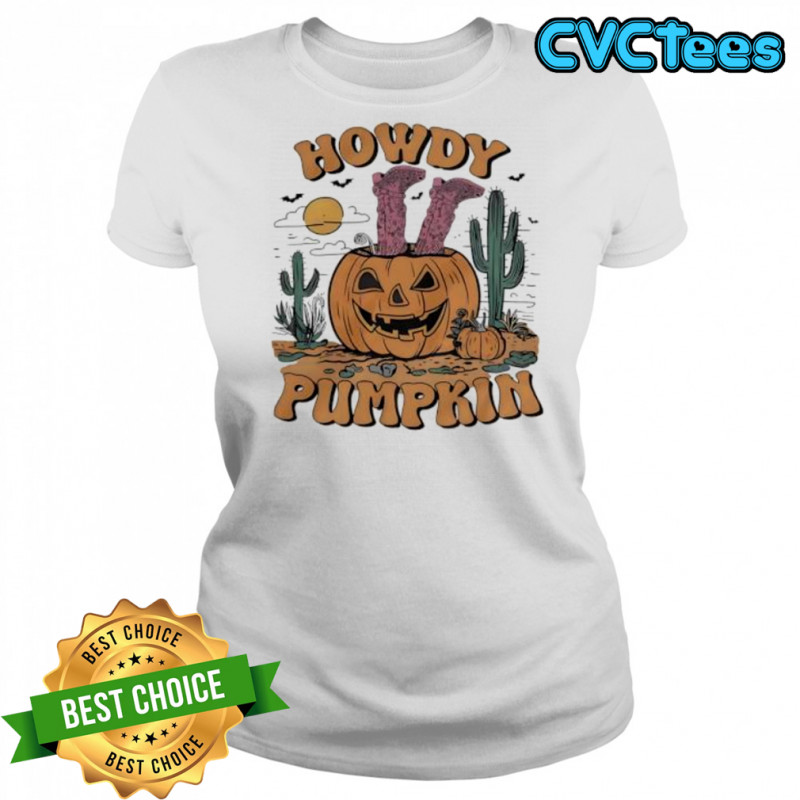 Howdy Halloween Pumpkin Graphic Cowgirl shirt Women's T-shirt