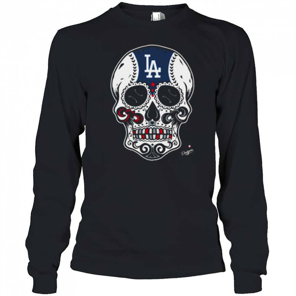 Los Angeles Dodgers Sugar Skull Shirt Long Sleeved