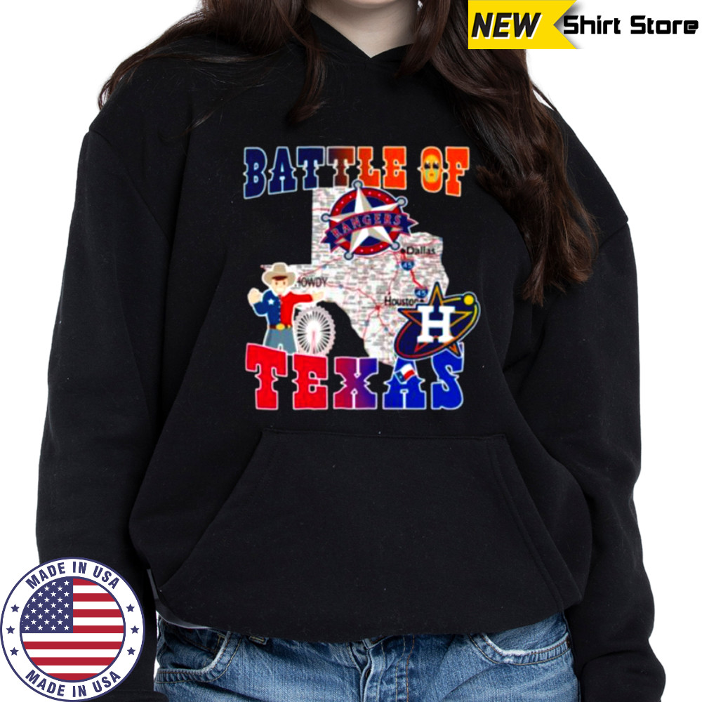 Map Houston Astros Vs Texas Rangers Battle Of Texas Shirt Sweatshirt