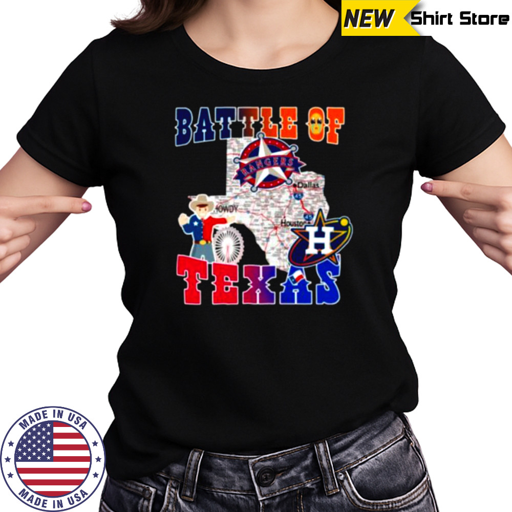 Map Houston Astros Vs Texas Rangers Battle Of Texas Shirt Women's T-shirt
