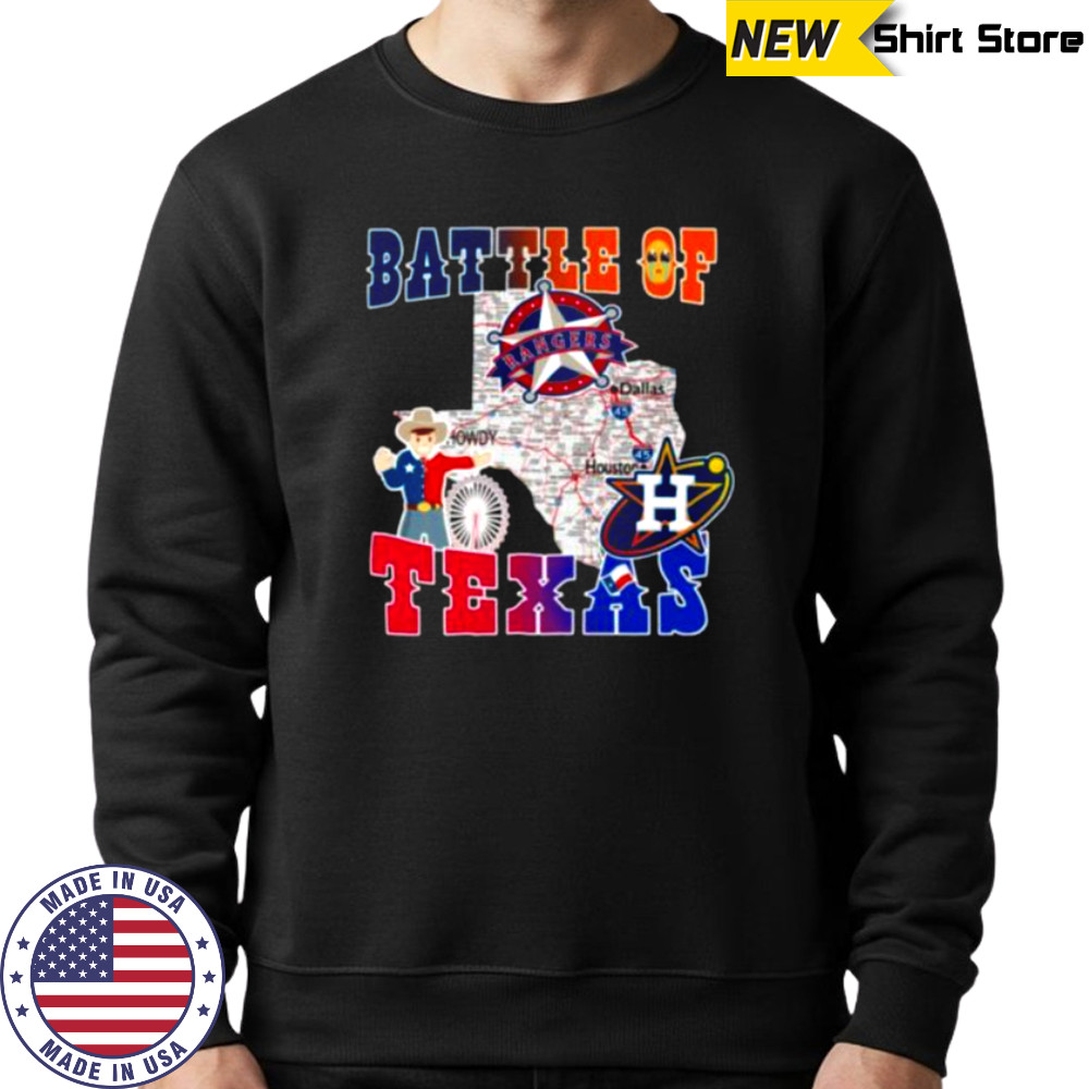 Map Houston Astros Vs Texas Rangers Battle Of Texas Shirt Hoodie