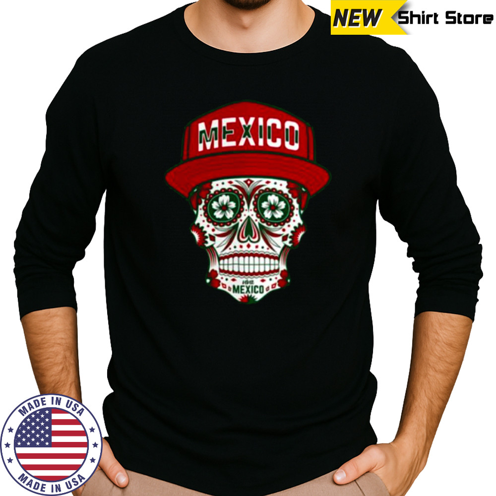 Mexico Fanatics Branded Sugar Skull Black Shirt Long Sleeved