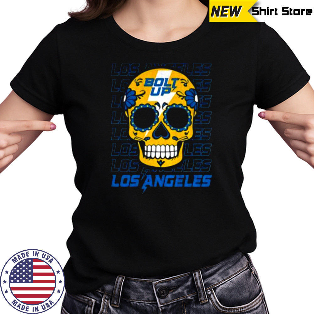 Sugar Skull Bolt Up Los Angeles Chargers MLB baseball 2025 gift for fans shirt Women's T-shirt
