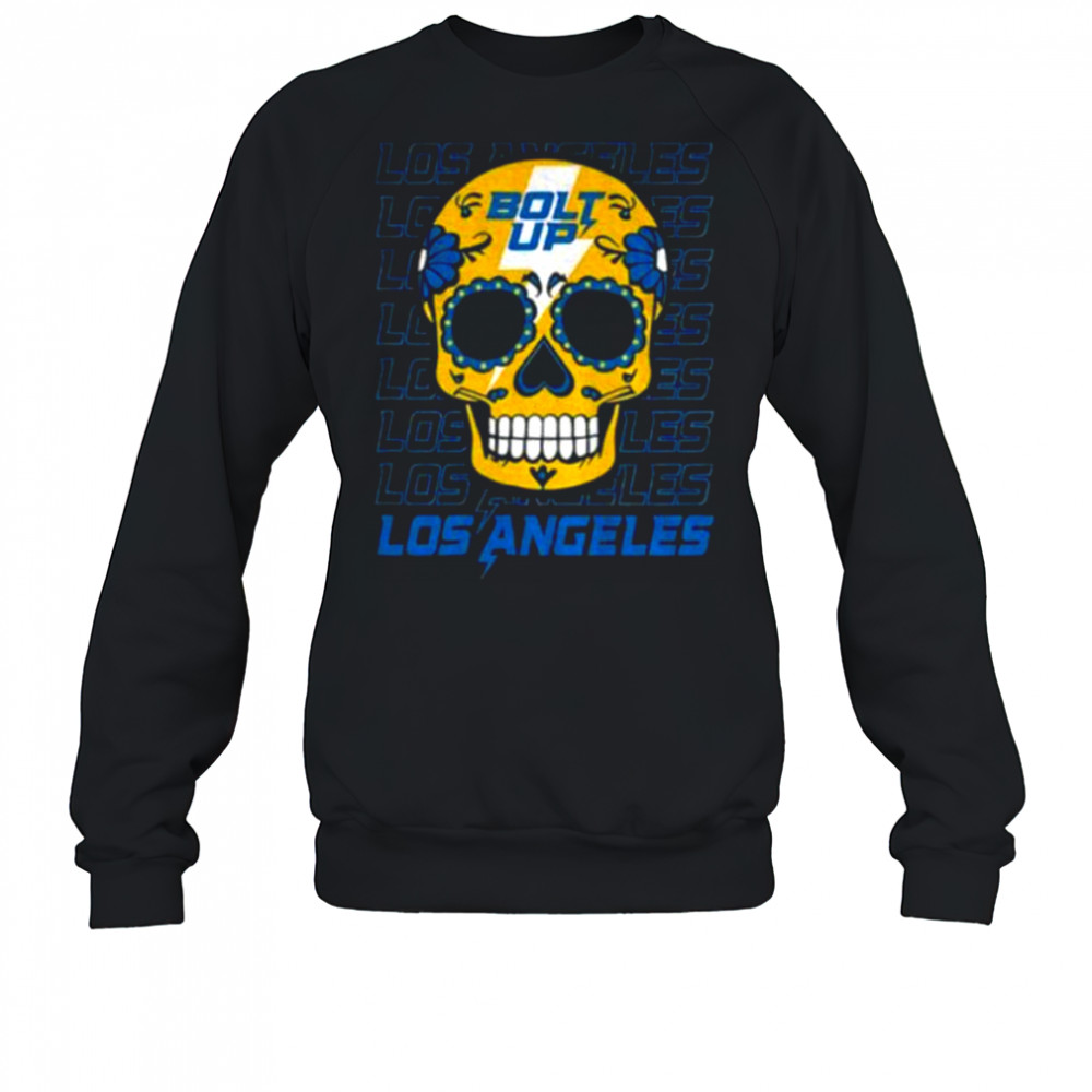 Sugar Skull Bolt Up Los Angeles Chargers MLB baseball 2025 gift for fans shirt Sweatshirt